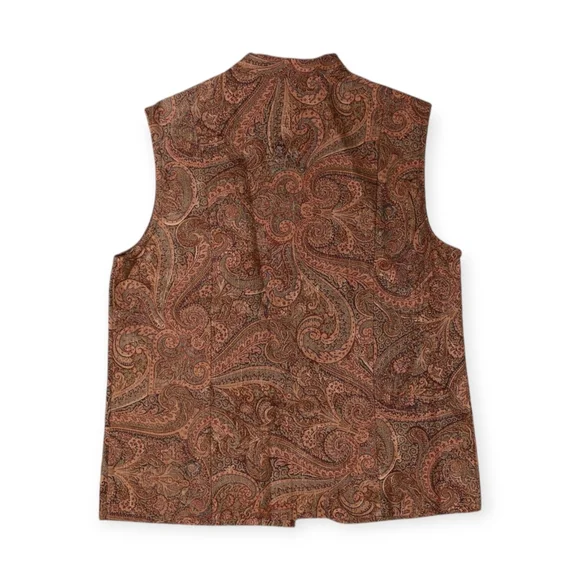 Brown Paisley Button-Up Vest - Picture 8 of 8